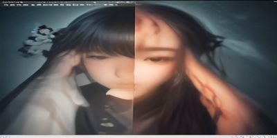Clip Studio Paint 软件界面，展示同人图线稿绘制过程，数位板操作场景，专业绘图软件蓝色界面